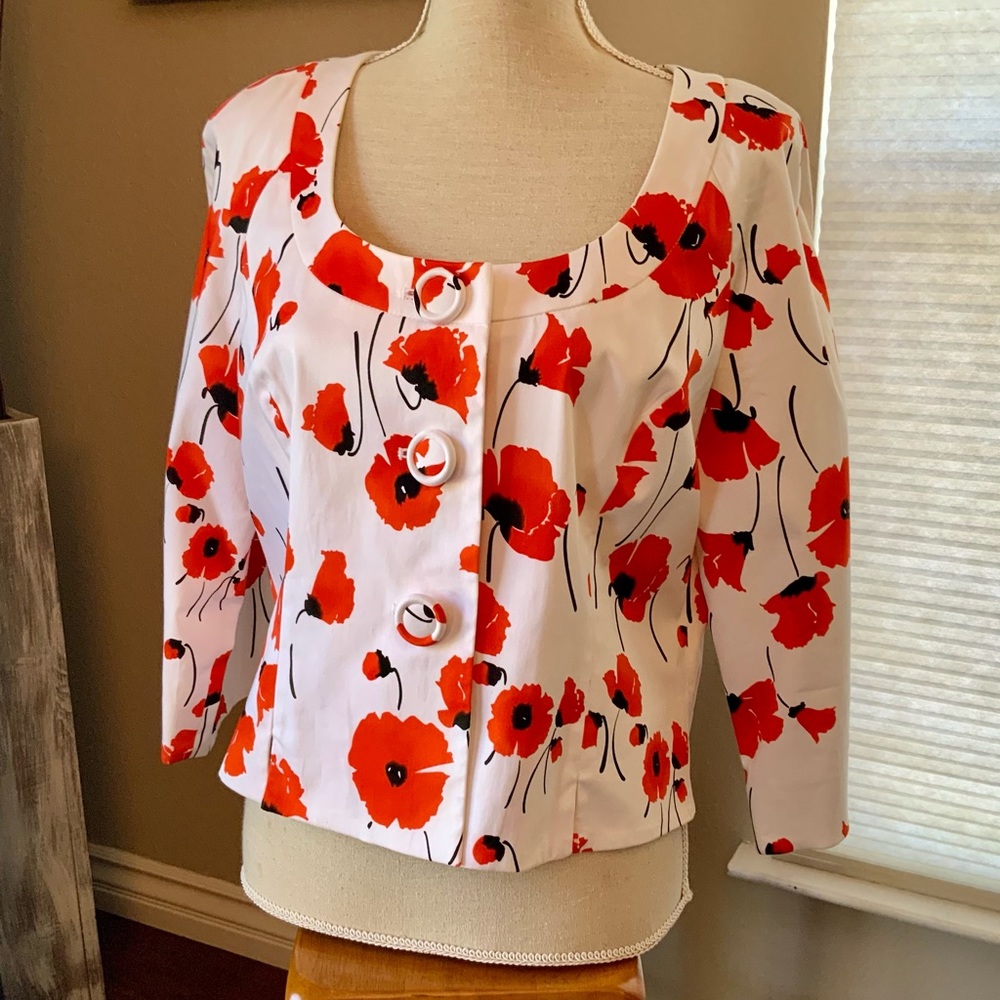 Spense 3/4 sleeve scoop neck Poppies Jacket